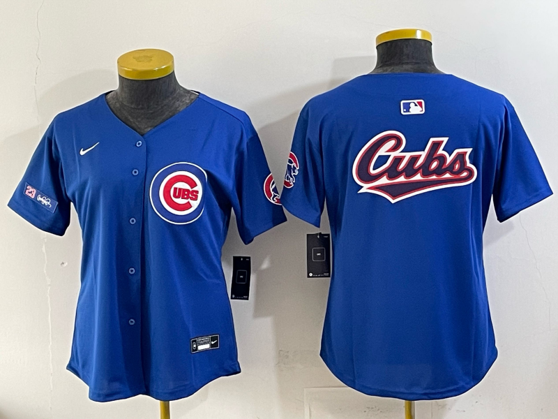 Youth Chicago Cubs blank blue 2025 Nike MLB jersey 007->women mlb jersey->Women Jersey